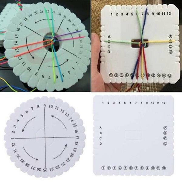 Kumihimo Perle Snor Disk/Disk Fletning Flettet Plade DIY Hånd B