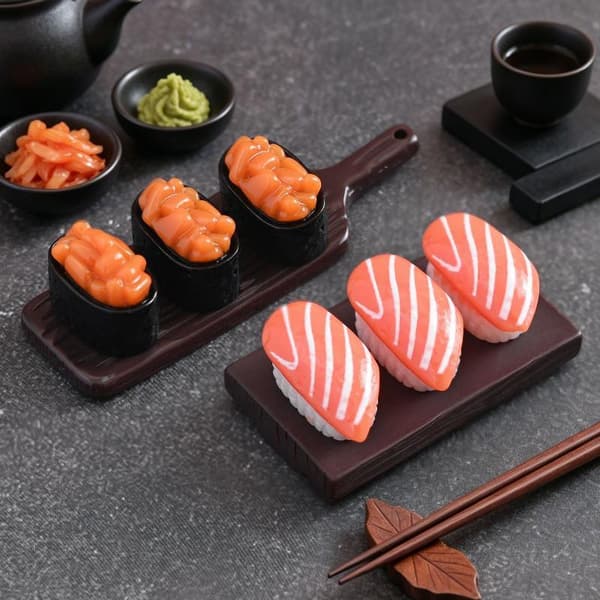 10 kpl Mini Sushi-malli Lohimäti Makea Katkarapu DIY Nukkekoti D A2