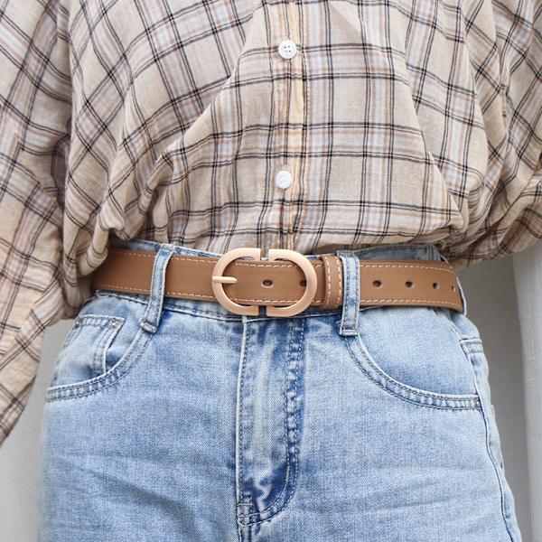 100 cm kvinnligt modebälte metall spänne bälte kostym jeanskläder Khaki