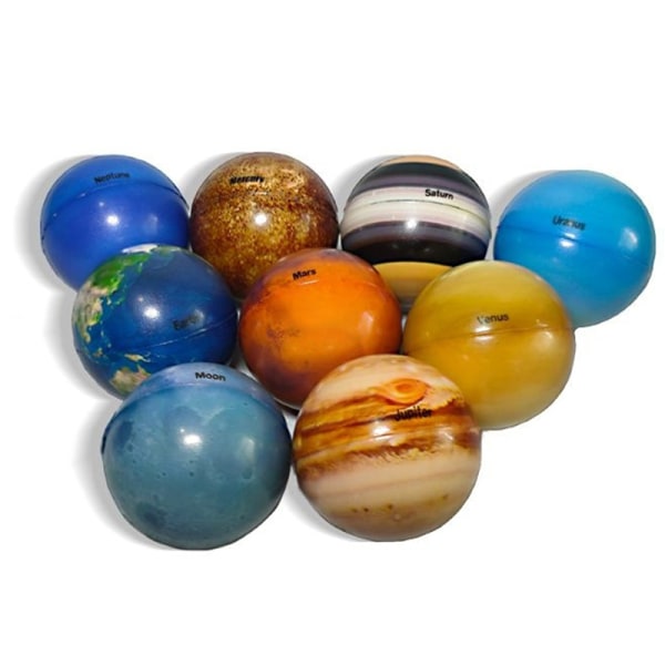 6,3 cm Solid Elastic Ball Planet Solar System børnepuslespil A