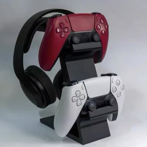 3-i-1 PS5 Controller Stand til skrivebord med headsetholder Gaming A2