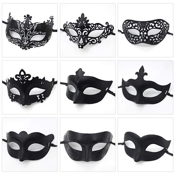 1 stk. Maske til Maskerade Halloween Kostumefest Maske Kvinder Mænd Fanc 10