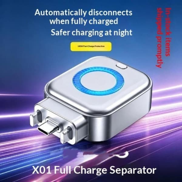 Telefon fulladdad intelligent separator full laddning automatisk avstängning Silver 2pcs