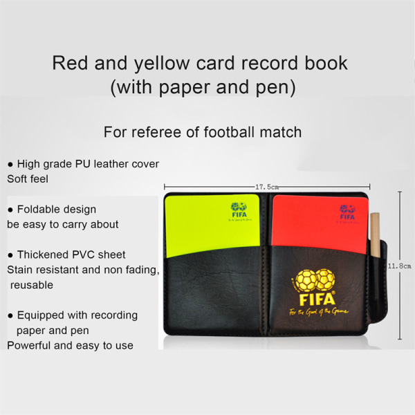 Fodbolddommerkort med møntfløjte nøglering rødt kort A