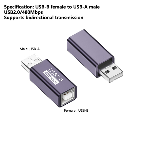 USB-B til Type-C Mini USB-adapter til printer Micro-USB Konverter A4