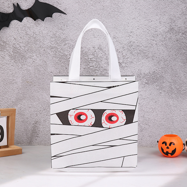 Halloween kangaskassit, joissa on kurpitsa, aave, lepakko ja muumio 2