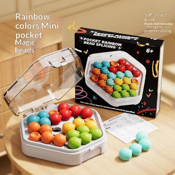 Mini Pocket Montessori Puslespill Leker Perlespill IQ Brettspill Barn A2