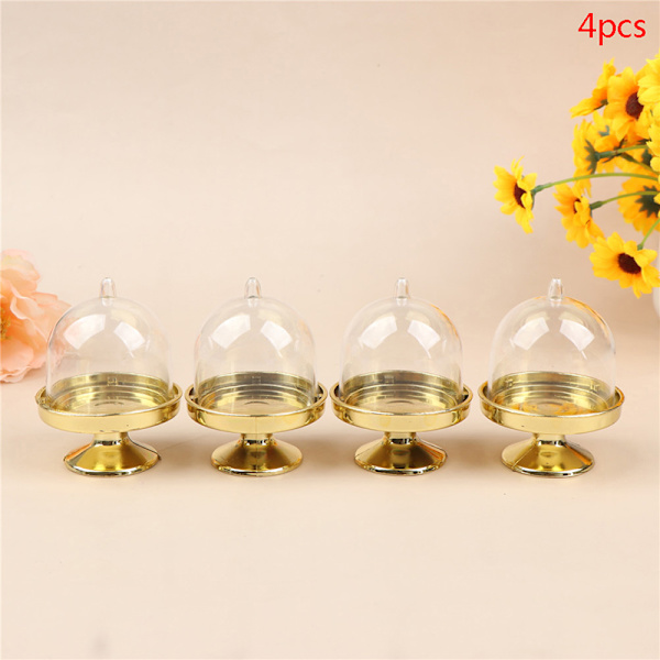 4 stk gjennomsiktig godteri dessert holder cupcake display stativ brett bryllup Gold