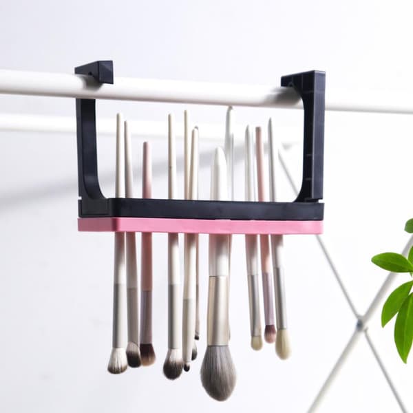 Silikone Makeupbørsteholder Organizer Bordplade Lufttørring Pink
