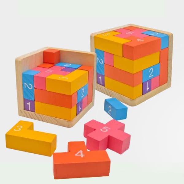 Värikkäät puiset palapelit Multicolor