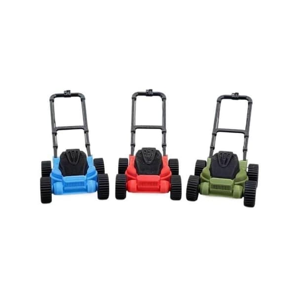 Mini Plæneklipper Dukkehus Møbel Model Håndskubber Græsslåmaskine D Blue