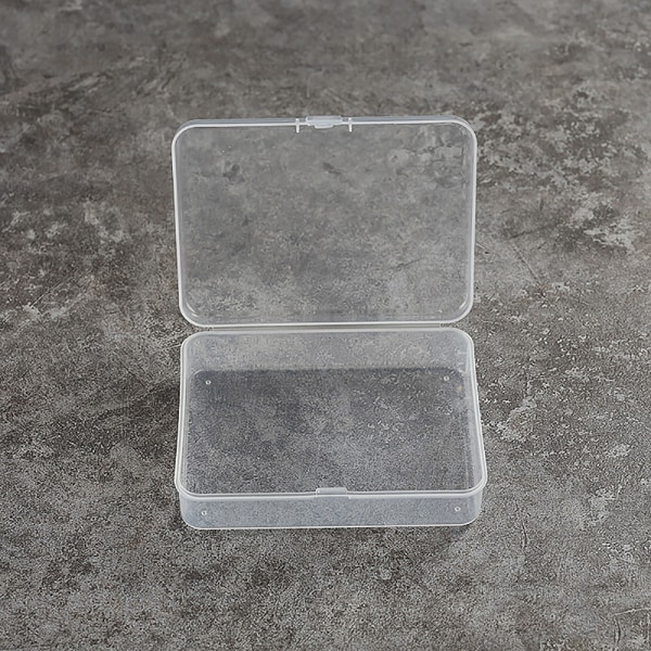 Gennemsigtig plastopbevaring smykkeskrinbeholder til perlerøre Clear