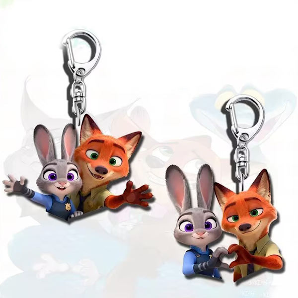 Zootopia Animation Perifer Nyckelring Tecknad Judy Nick e Väska A7