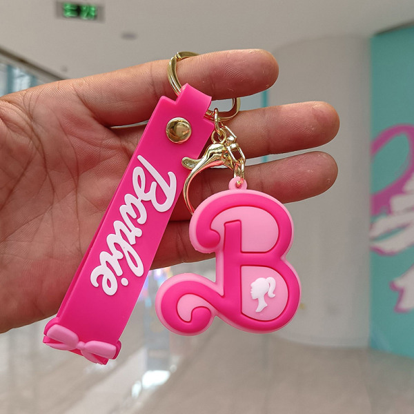 Vaaleanpunainen Barbie-avainnippu riipus Love Key Ring case Char 4