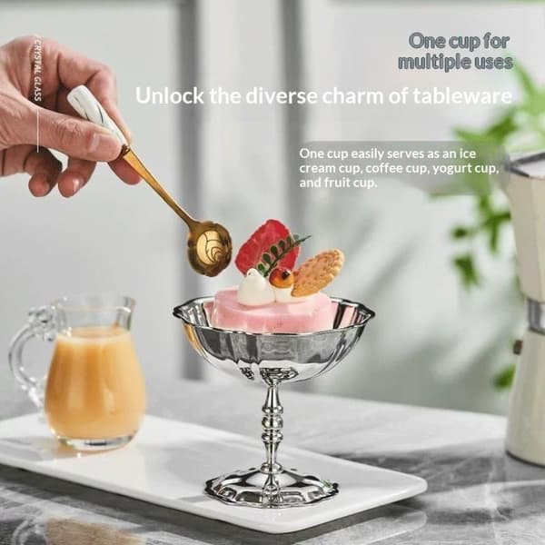 Rustfrit Stål Salatkop Grade Iskop Pokal Retro De Silver 2