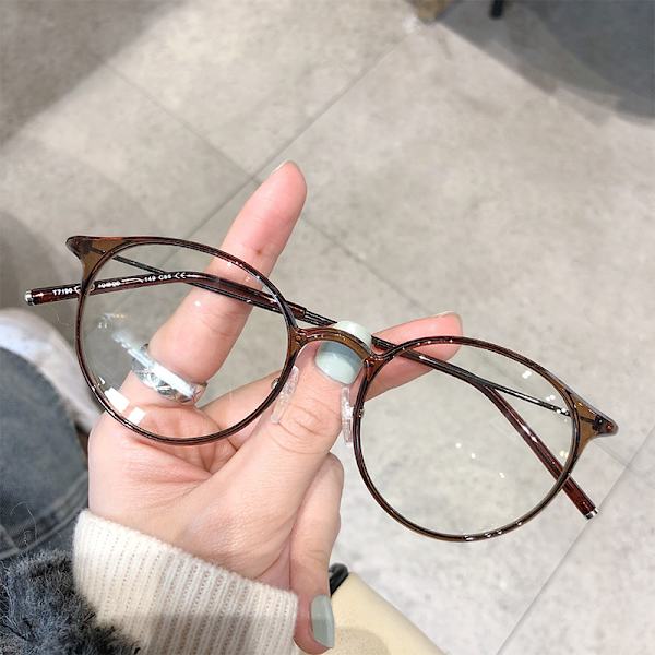 Säteilyä estävät silmälasit Pyöreät metallirunkoiset silmälasit naisille Transparent gray