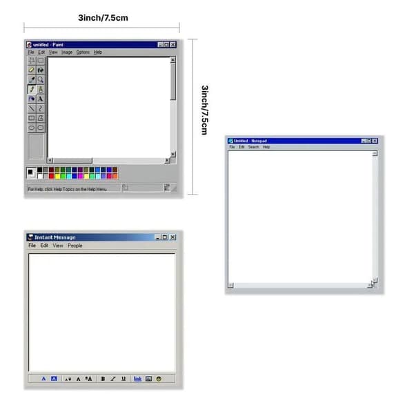 3 blokke retro computer mønster sticky notes – 3x3 tommer 3PCS