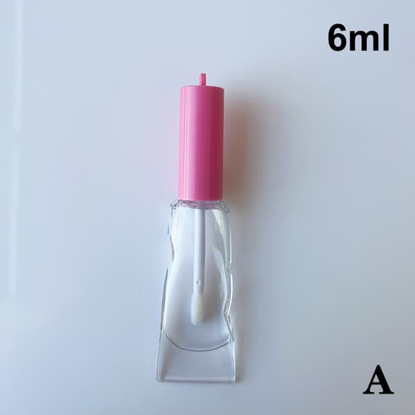 6 ml transparenta läppglansrör i plast med liten kapacitet Pink A