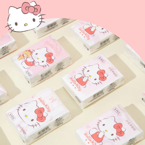 9 kpl Tissue Kawaii Cartoon printed nenäliina ja kannettava tyttö A2