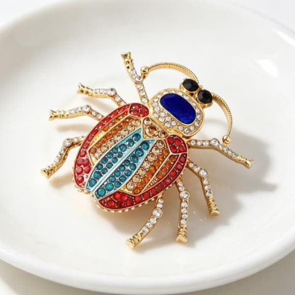 Mote Fargerik Glitrende Rhinestone Bille Brosje Klær De