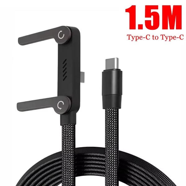240W USB C snabbladdningskabel med inbyggt vikbart telefonstativ A7