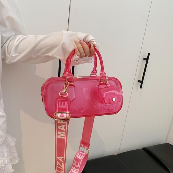 Gennemsigtig skuldertaske pudeform PVC Jelly Bag udsøgt M E
