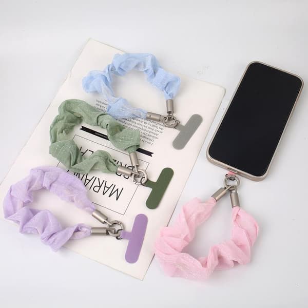 n Mesh Scrunchies Telefonstropp Universal Anti-tapt Telefonhåndledd Purple