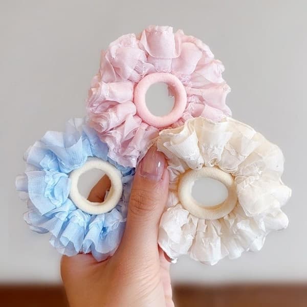 Gingham Plaid Hår Scrunchies Til Små Piger C