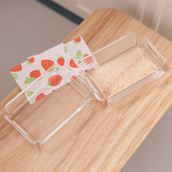 1:12 Dukkehus Miniatyr Transparent Stripe Skuff Middagstallerken M Striped tray