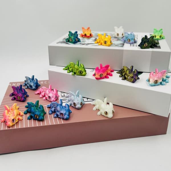 3D-printade miniflygande drakfigurer djurleksaker multiflyttbara StyleA