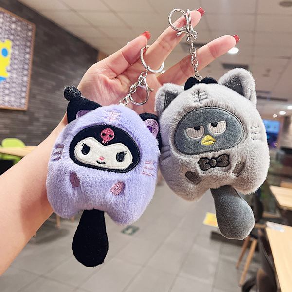 Sanrio Kuromi Plysj Animal Keychain Little Tiger Kuromi Melody Blue 15cm