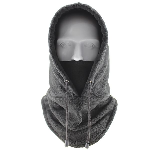 Fleece herr Balaclava vintermössa Beanies Warmer Vindtät Full Dark gray