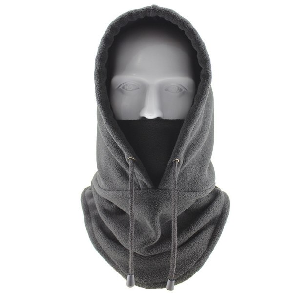 Fleece Miesten Balaclava Talvihattu Pipot lämpimämpi Tuulenpitävä Full Dark gray