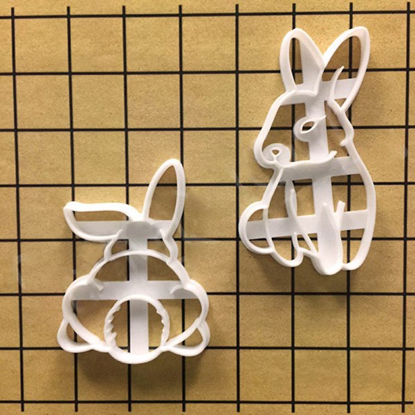 1/2 st e Bunny Cookie-formar DIY Biscuit-form Köksbakningstillbehör 2PCS