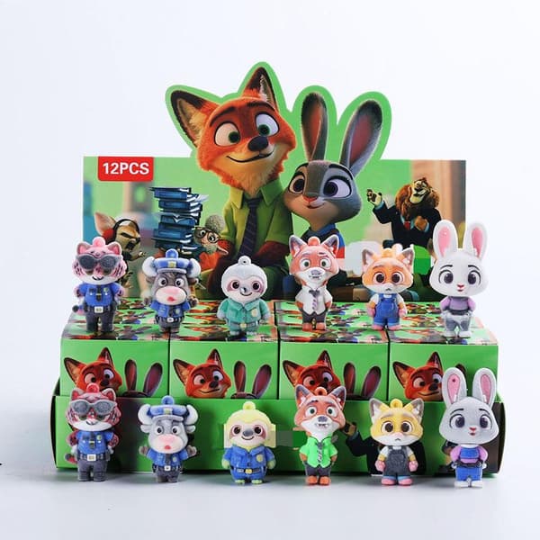 1/12 st Zootopia Blind Box Tecknad Nick Judy Karaktärer Figur 1PCS