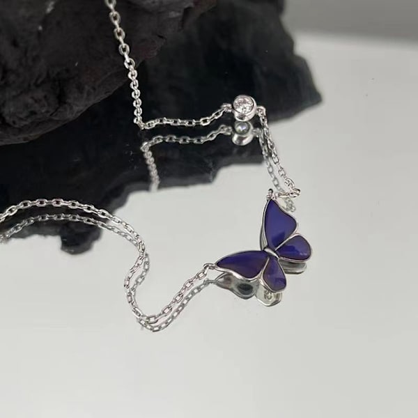 Mood Halsband Butterfly Pendant Halsband Temperaturkontroll C