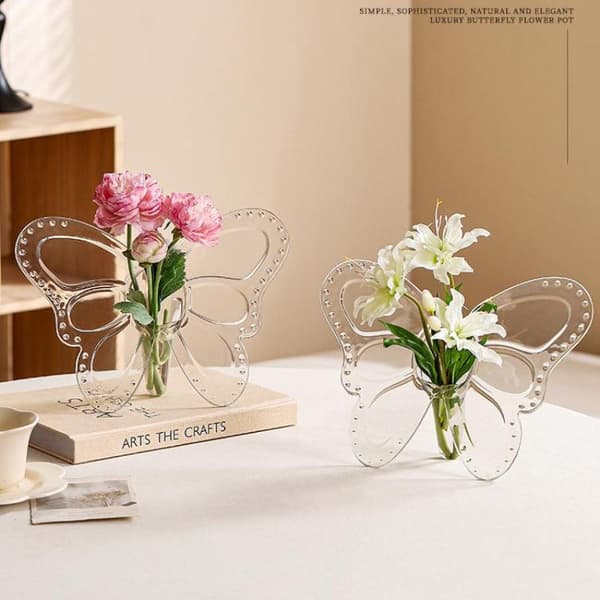 Fjäril Akryl Vas Hem Vardagsrum Bord Blomsterarrangör