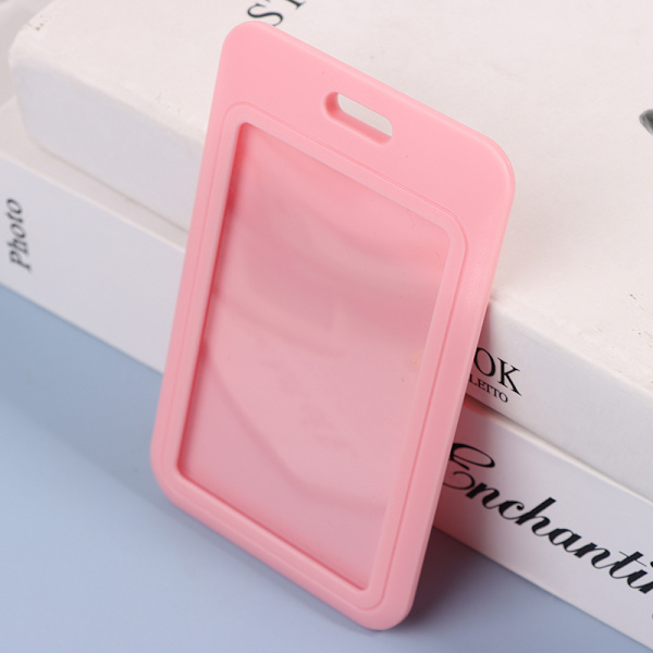 Tosidig kredittkortdeksel Hard Plast Merkeholdere Med Slo Pink