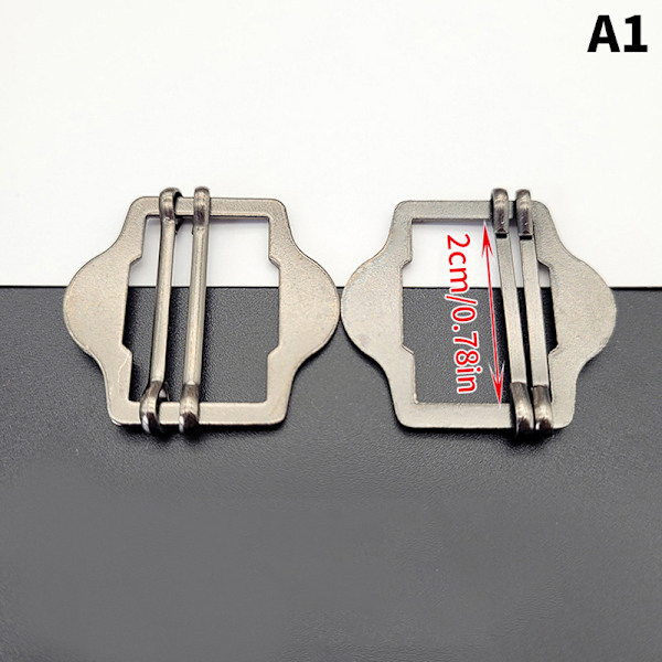 3PCS Metall Dobbel Pin Spenne Elastisk Justering Rektangel Spenne A1