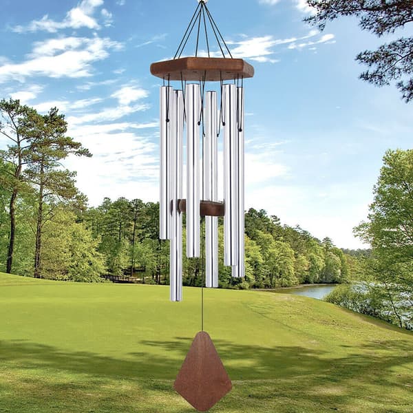 Store dype tone Windchime Kapellklokker Vindklokker Silver