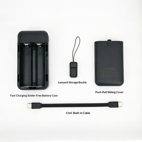 21700 Powerbank Skal Plastfodral För 2st 21700 Batterier Kompakt White A2