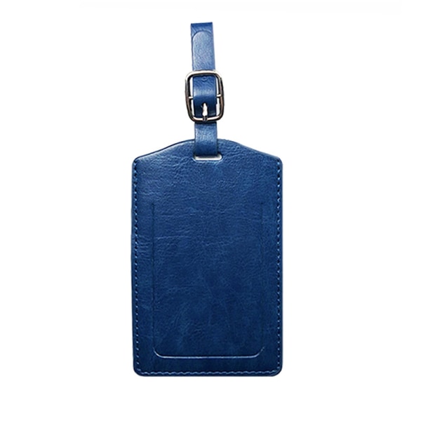 Fashion PU Leather Luggage Tag Travel Accessories Name ID Addre Sky blue