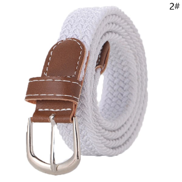 Beltevevd lerretsbelte Metallspenne Herre Dame Elastisk flettet B 2#