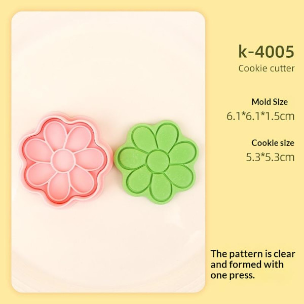 1/4 stk påske kjeksform plast kanin egg cookie kutter stempel A2