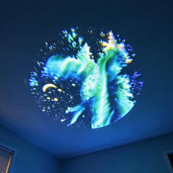 USB-driven galaxprojektor med flera planetmönster, flexibel hals B