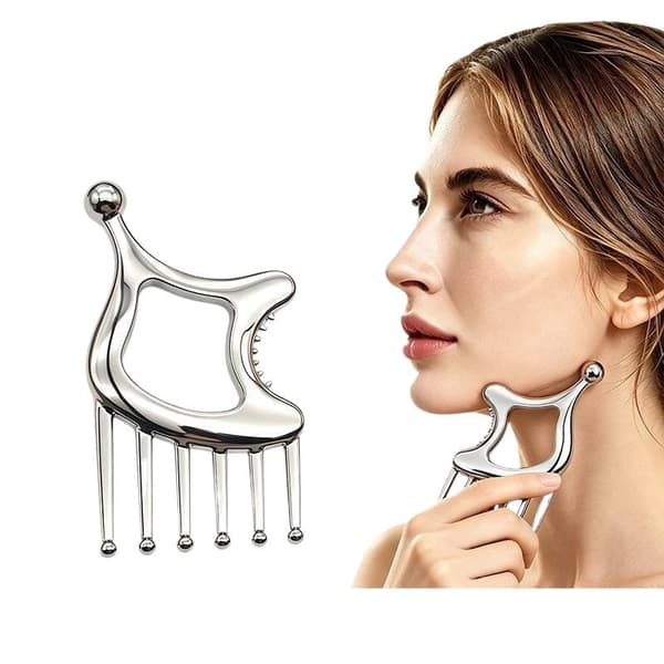 Multifunktionel Hovedbundsmassagekam Metal Gua Sha Værktøjer Dyb Aflastning A1