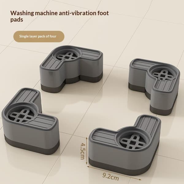 Vaskemaskinføtter 4 stk. Enkeltlags Dobbeltlags Vaskemaskin Gray Double layer