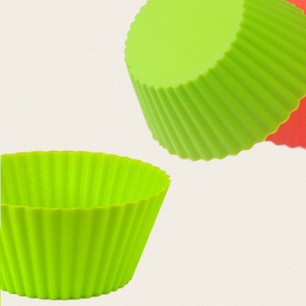 4 stk Silikonkakekoppforing Bakekoppform Green
