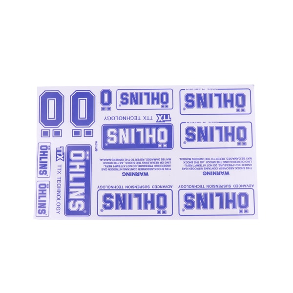Pari läpinäkyviä OHLINS-postimerkkejä koristetarroja blue