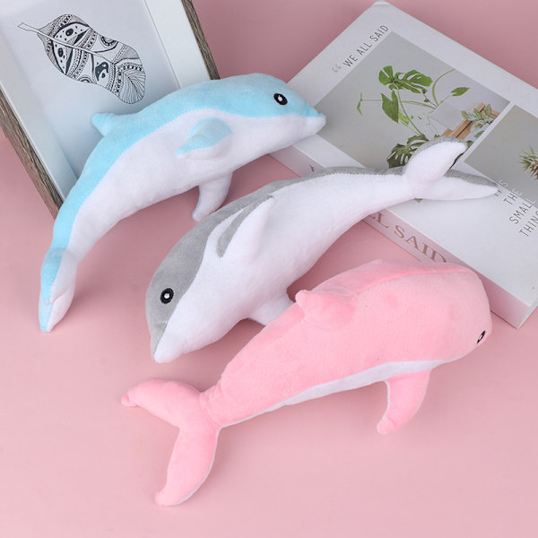 Nye 30 cm herlige delfinplysjleker utstoppede myke e dyredukker Pink